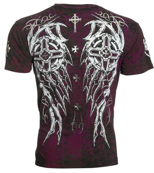 Gothic Fashion Archaic AFFLICTION Cool Skull Print Plus Size Men T-Shirt Tattoo Biker M-5XL