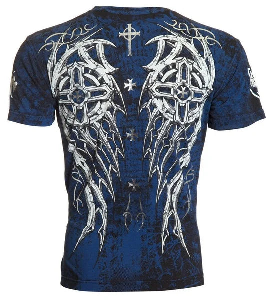 Gothic Fashion Archaic AFFLICTION Cool Skull Print Plus Size Men T-Shirt Tattoo Biker M-5XL