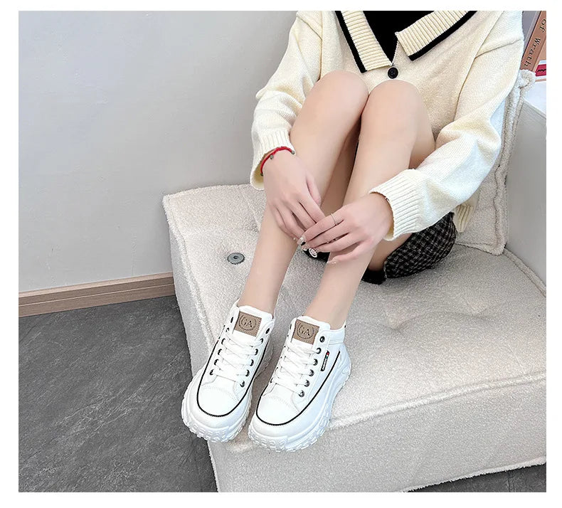 Street Shoot Sneakers INS Thick Sole Shoes 2023 Autumn New Student Running Shoe Increase Casual women shoes