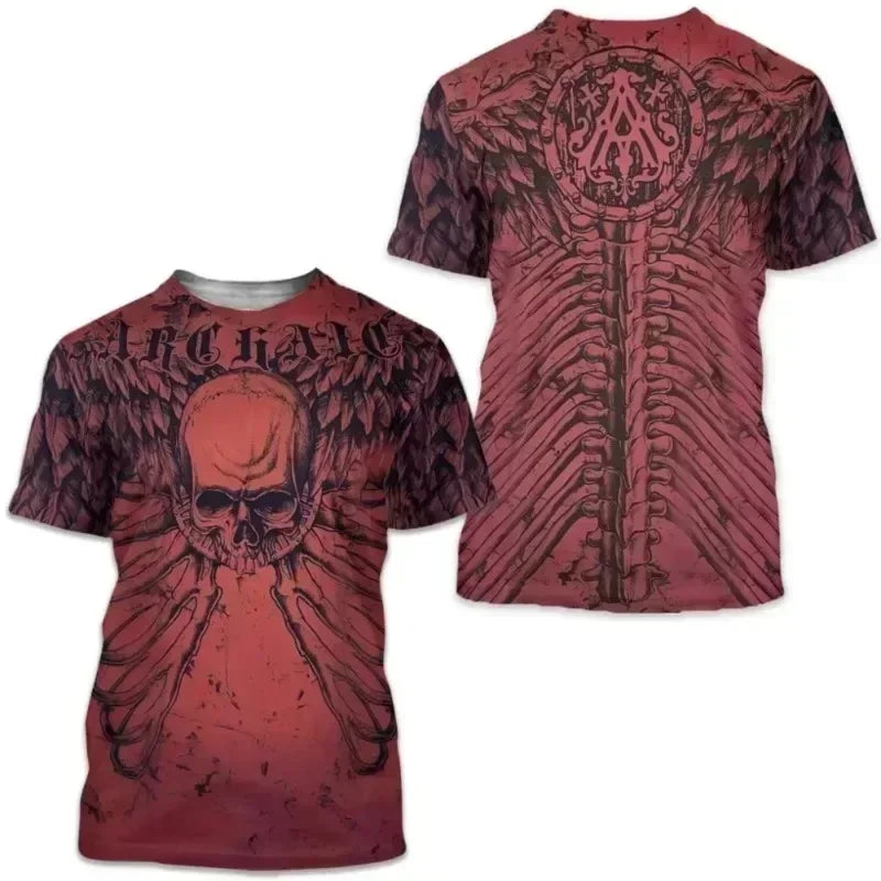 Y2K Top Archaic By Affliction Colisson Men T-Shirt 3D Print Short Sleeve T Shirt Outdoor Streetwear Oversized Tees Clothing