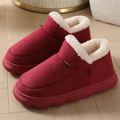 Shevalues Winter Fuzzy Men Shoes Fluffy Plush Men House Shoes Fashion Outdoor Antiskid Men Cotton Shoes Platform Fur Men Shoes