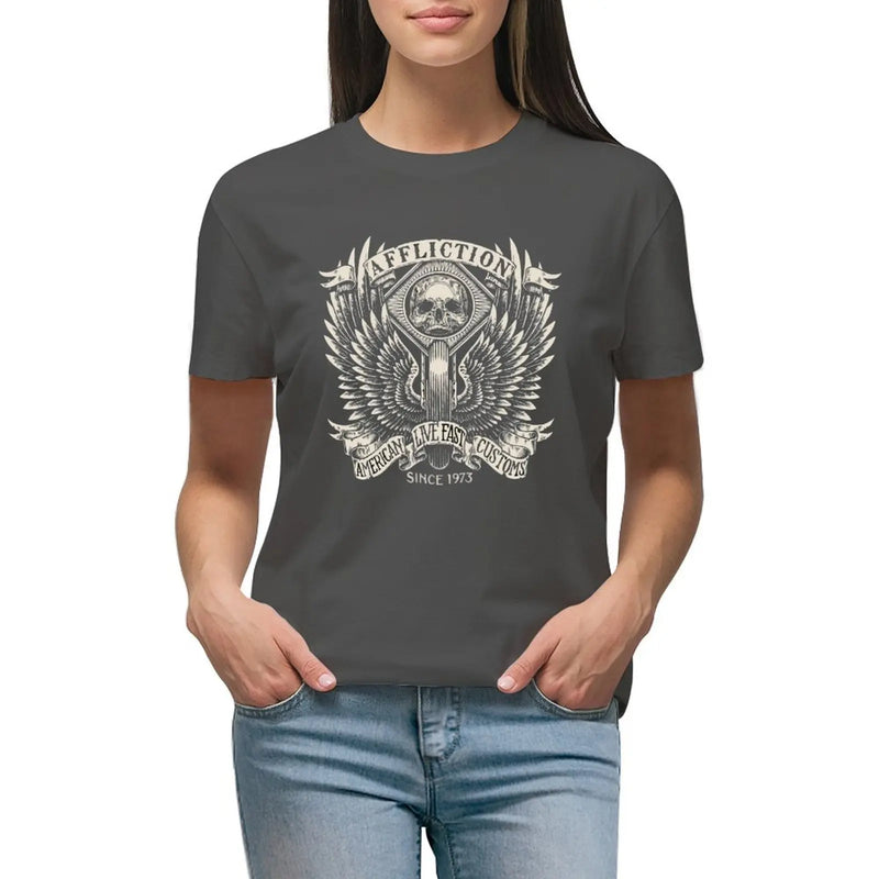 Affliction T-shirt Female clothing summer clothes spring clothes Women 2024