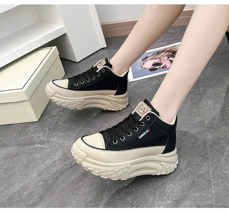 Street Shoot Sneakers INS Thick Sole Shoes 2023 Autumn New Student Running Shoe Increase Casual women shoes