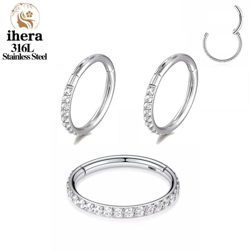 Septum Clicker Ring Round Earrings