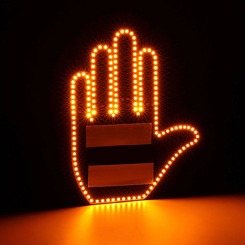 1 Set Car Finger Light with Remote Control Cool Funny Car Interior Light Finger Up LED Middle Finger Hand Lamp Car Accessories