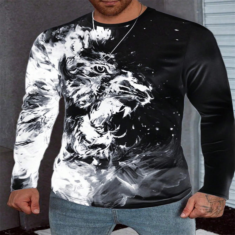 Archaic by Affliction Colisson 3D Print Men O-Neck T Shirt for Man Clothing Casual Long Sleeve Spring Autumn Y2k Clothing Anime