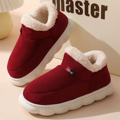 Shevalues Winter Fuzzy Men Shoes Fluffy Plush Men House Shoes Fashion Outdoor Antiskid Men Cotton Shoes Platform Fur Men Shoes