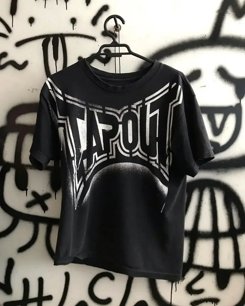 Summer New Tapout Gothic Tshirt Women Cotton Printed Short-sleeved Y2k Punk Round Neck Retro Casual Niche T-shirt Women Clothing