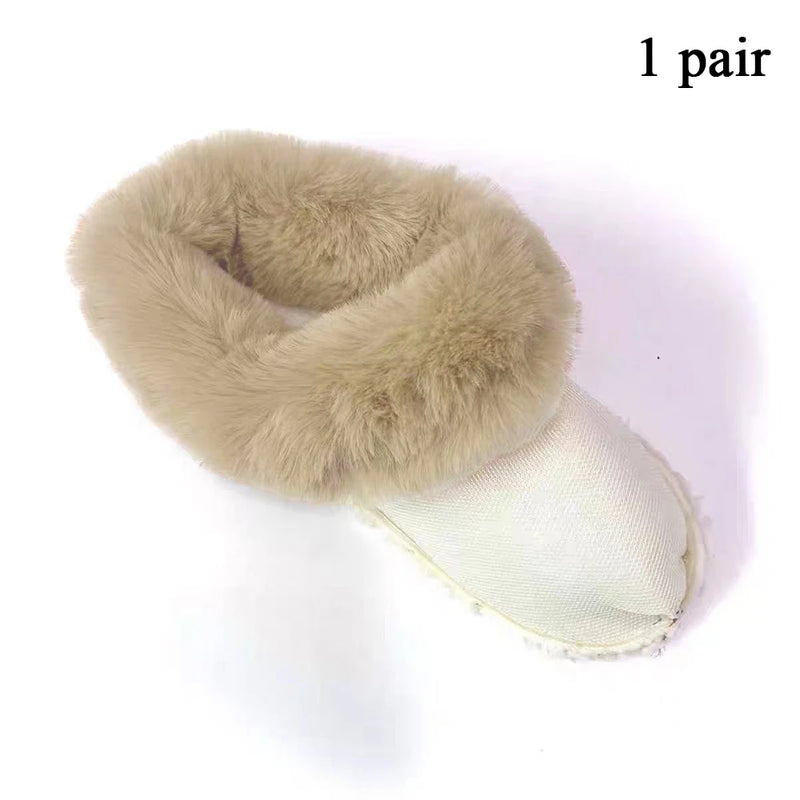 1Pair Warm Insoles For Winter Thicken Fur Inserts Women Men Shoe Covers Removable Plush Liner Comfort Pads Slipper Accessories