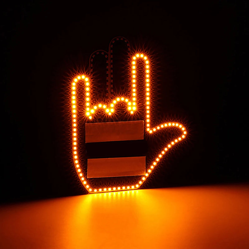 1 Set Car Finger Light with Remote Control Cool Funny Car Interior Light Finger Up LED Middle Finger Hand Lamp Car Accessories