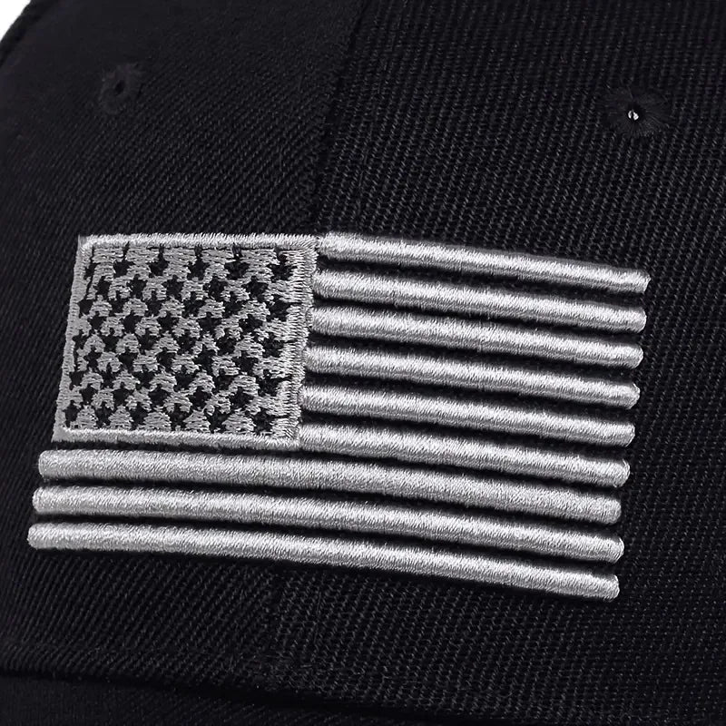 New USA Flag Baseball Hat Men's Outdoor Solid Color Embroidered Sports Duck Tongue Baseball Hat