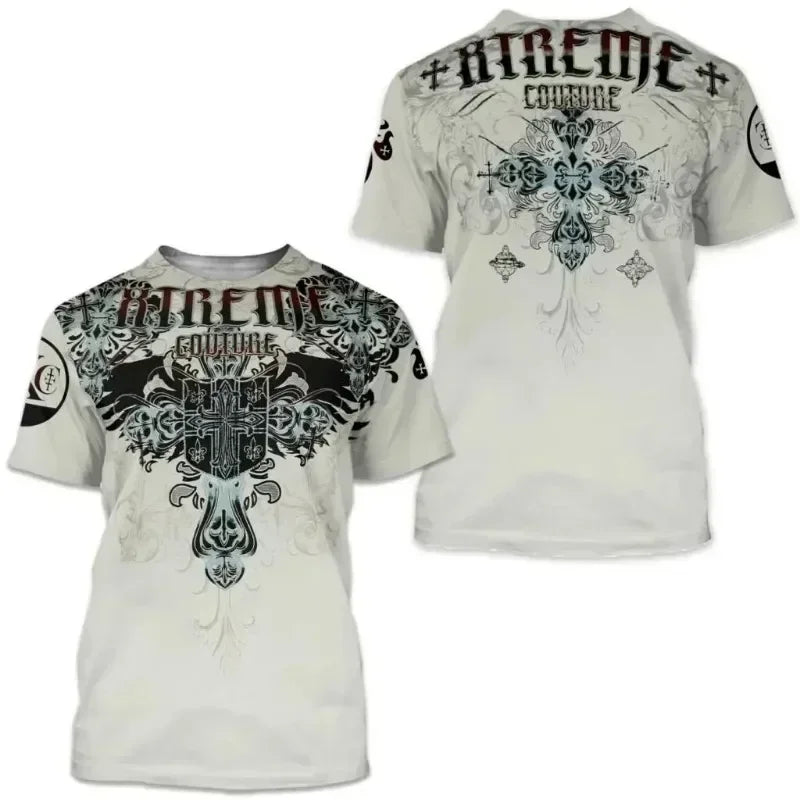 Y2K Top Archaic By Affliction Colisson Men T-Shirt 3D Print Short Sleeve T Shirt Outdoor Streetwear Oversized Tees Clothing