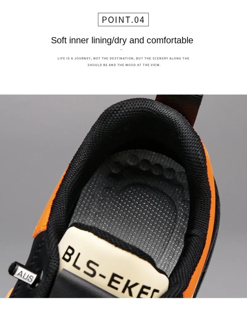 Leather Men Shoes Slip-On Men Sneakers Outdoor Casual Shoes for Man Comfortable Sports Shoes Vulcanized Sneakers Tenis Masculino