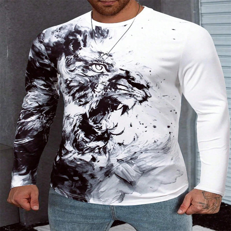 Archaic by Affliction Colisson 3D Print Men O-Neck T Shirt for Man Clothing Casual Long Sleeve Spring Autumn Y2k Clothing Anime