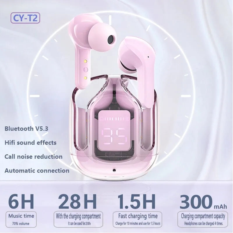 Bluetooth Headphones Crystal Earbuds