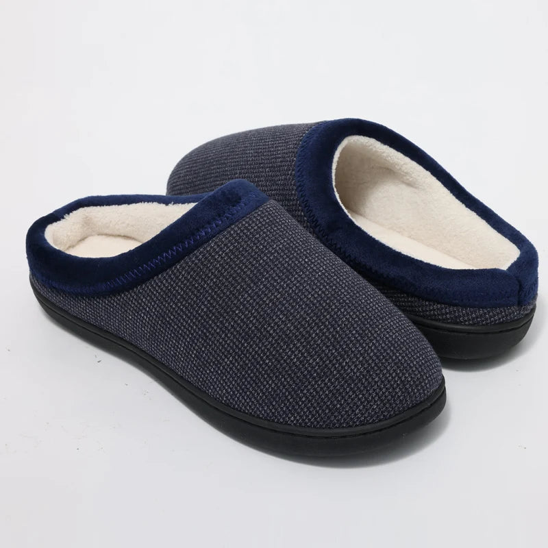 Kidmi Winter Soft Skin-friendly Cotton Slippers For Men Durable Rubber Sole Non-Slips Slippers Indoor Warm Comfortable Slippers