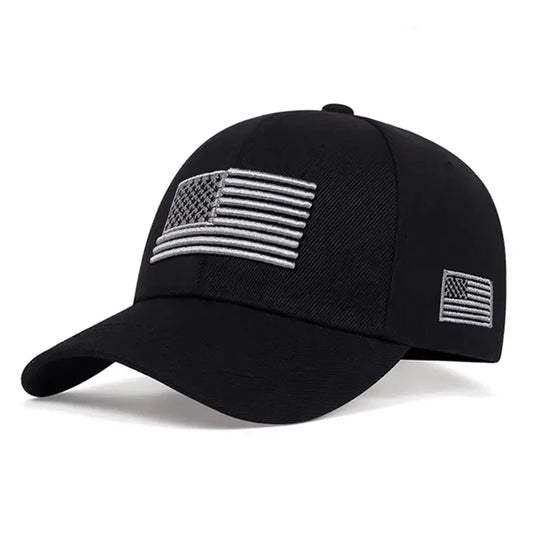 New USA Flag Baseball Hat Men's Outdoor Solid Color Embroidered Sports Duck Tongue Baseball Hat