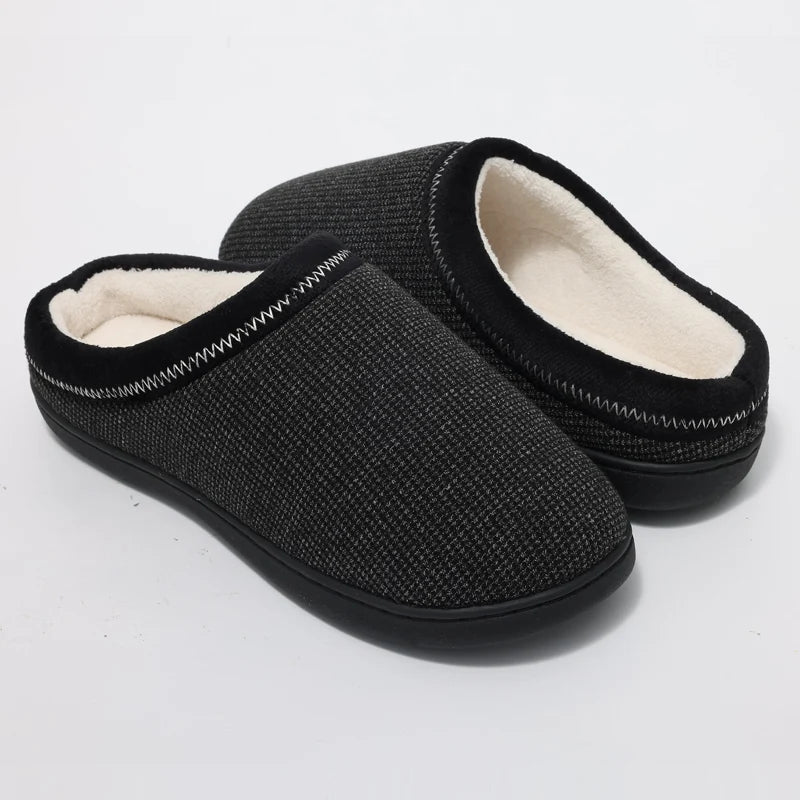 Kidmi Winter Soft Skin-friendly Cotton Slippers For Men Durable Rubber Sole Non-Slips Slippers Indoor Warm Comfortable Slippers