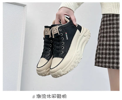 Street Shoot Sneakers INS Thick Sole Shoes 2023 Autumn New Student Running Shoe Increase Casual women shoes