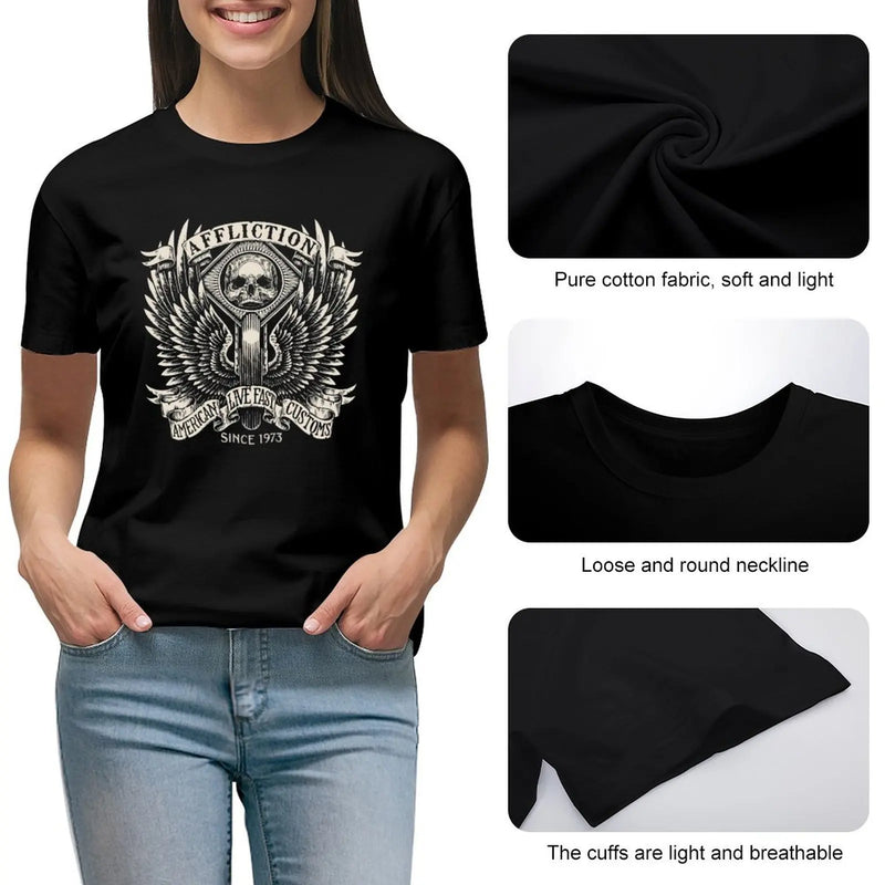 Affliction T-shirt Female clothing summer clothes spring clothes Women 2024