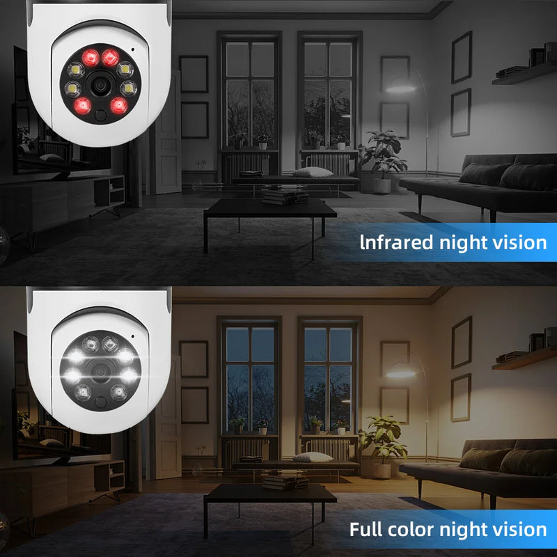 Wireless Wi-Fi Light Bulb Security Camera