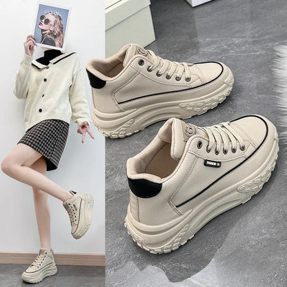 Street Shoot Sneakers INS Thick Sole Shoes 2023 Autumn New Student Running Shoe Increase Casual women shoes