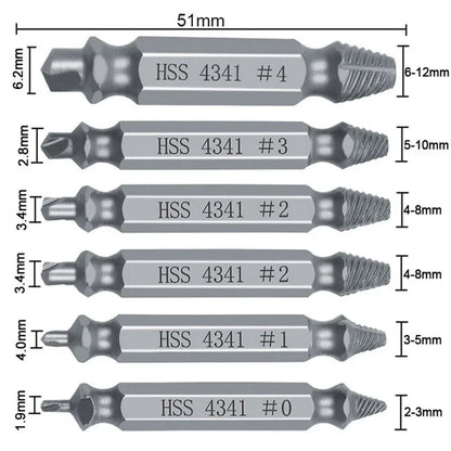 Part Extractor Set 6Pcs Bolt Stud Remover Drills Tools Kit Easy Out Set Extractor Practical High Quality Replacement