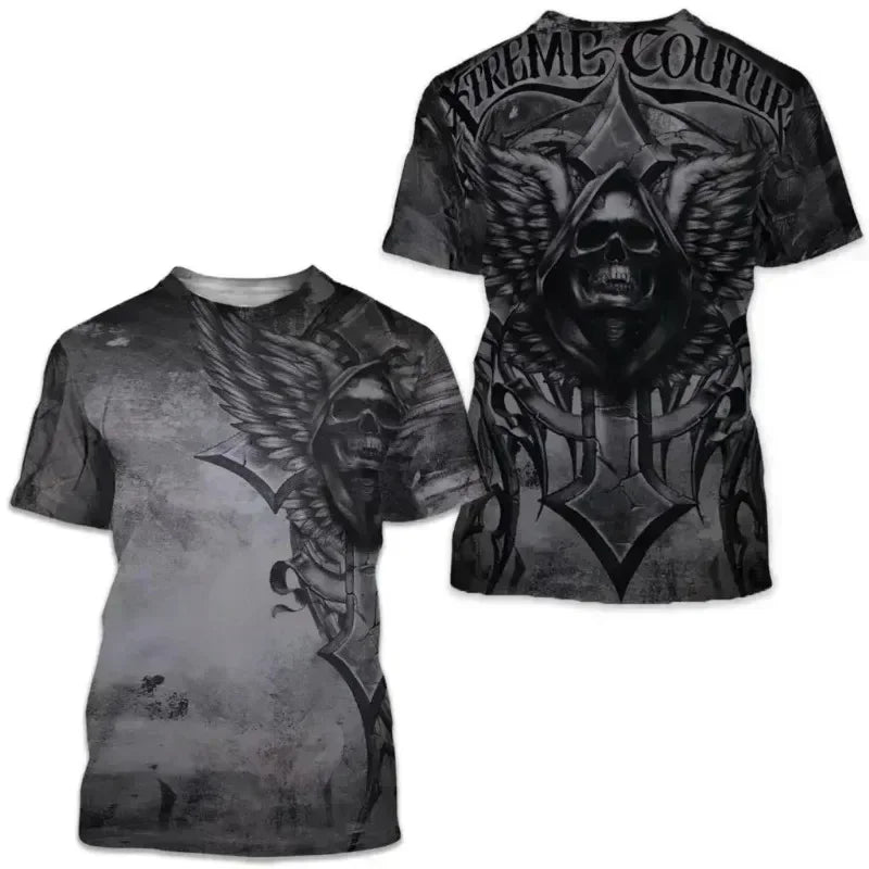 Y2K Top Archaic By Affliction Colisson Men T-Shirt 3D Print Short Sleeve T Shirt Outdoor Streetwear Oversized Tees Clothing