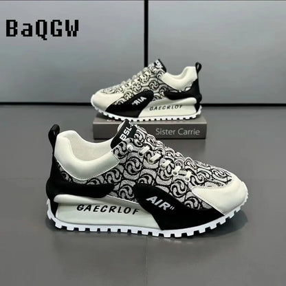 New Design Chunky Sneaker for Men Cover Bottom Board Shoes Fashion Casual Leather Breathable Increased Internal Platform Shoes