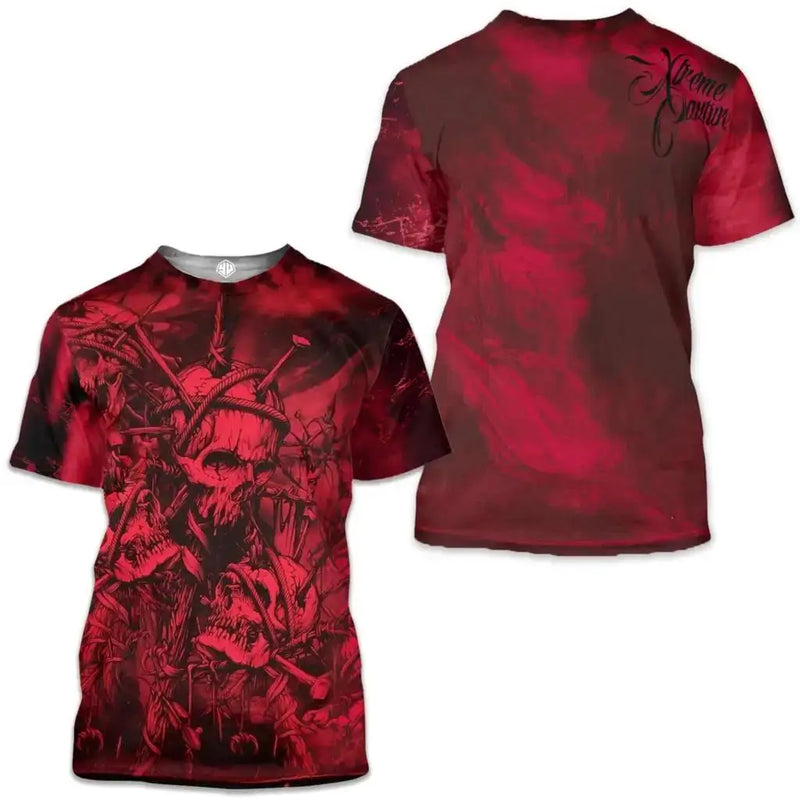 Men's Retro T-Shirt Archaic By Affliction Print Skull Tees fashion T Shirts Tops Short Sleeves Street Handsome New Men Clothing