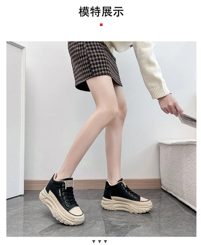 Street Shoot Sneakers INS Thick Sole Shoes 2023 Autumn New Student Running Shoe Increase Casual women shoes